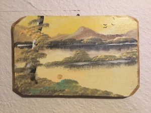 Original Joe Breckenridge Autumn Landscape Oil On Wood Painting c 1960s 9.5x15" - Picture 1 of 3