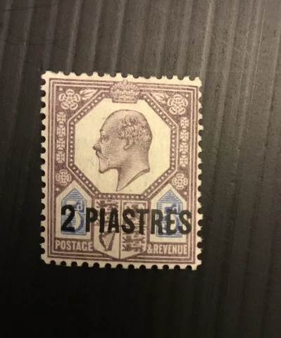 British Levant 1905-08 SG14ab 2pi on 5d Mounted Mint example Cover