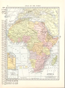 1908 Antique Map * Africa - Imagen 1 de 1
