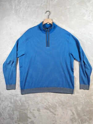 Vintage St Croix MensXXL 1/4 Zip Blue Pullover Sweater Made in USA Golf - Image 1 of 4