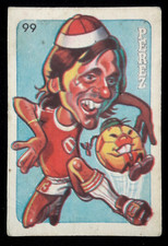 Vintage 1979 Argentina Soccer Card Osvaldo Perez Independiente Team Rare Cartoon