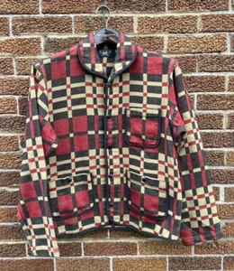 RRL Ralph Lauren Plaid Horse Blanket Red Button Coat Jacket Men's Medium M - Picture 1 of 4