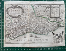 1681 (1715) Antique Map; Sussex by Richard Blome / Hollar