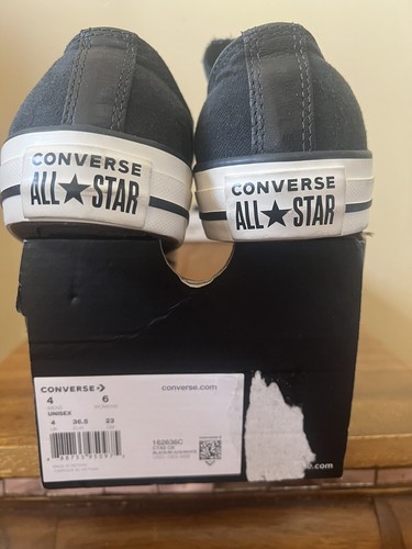 Nuove Converse All Star basse nere slip on unisex taglia 6 W US 162636C