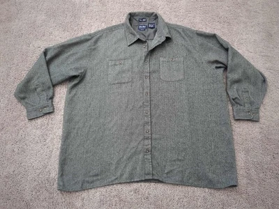 Рубашка на пуговицах John Blair мужская 4XLTL ВЫСОКАЯ МУЖСКАЯ серая в елочку с длинным рукавом - Изображение 1 из 4