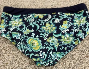 Lands End 20W High Rise Bikini Badehose Deep Sea Floral Regular 450493 - Bild 1 von 7