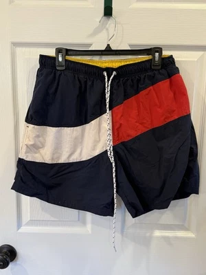 vintage Tommy Hilfiger 90s colorblock swim trunks sz L colorful shorts - Image 1 of 4