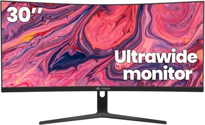 CRUA 30 Zoll Ultrawide Curved Monitor, 21:9 WFHD (2560x1080P) VA Computer Monitor, - Bild 1 von 4