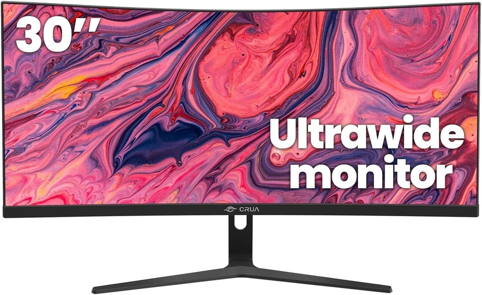 CRUA 30Inch Ultrawide Curved Monitor, 21:9 WFHD(2560x1080P) VA Computer Monitor, - Image 1 of 4