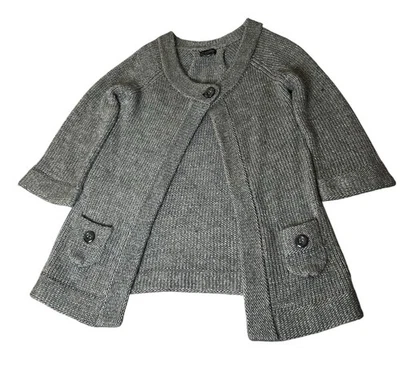 Investments Chunky Cable Knit One Button Cardigan Size Large Gray Long Sleeve - Image 1 of 4