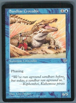 Magic the Gathering MTG Mirage Sandbar Crocodile # - Image 1 of 2