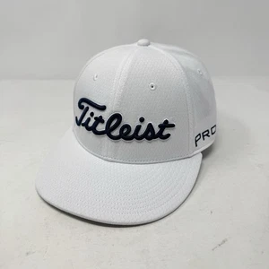 Titleist Tour Hat White Mesh Snapback Pro V1 Crew Logo Patch Spellout Golf - Picture 1 of 6