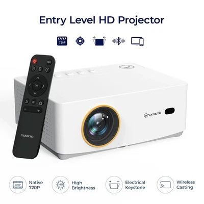 Portable 4K Projector 20000LMS 1080P 5G WiFi Bluetooth Video Home Movie Theater - Image 1 of 4