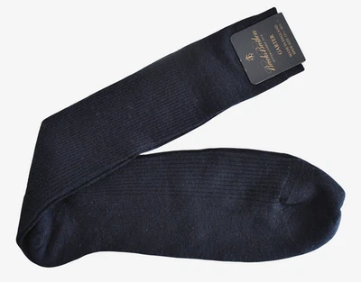 Носки мужские Brooks Brothers темно-синие 90% шерсть мериноса до середины икры размер 14 - Изображение 1 из 4
