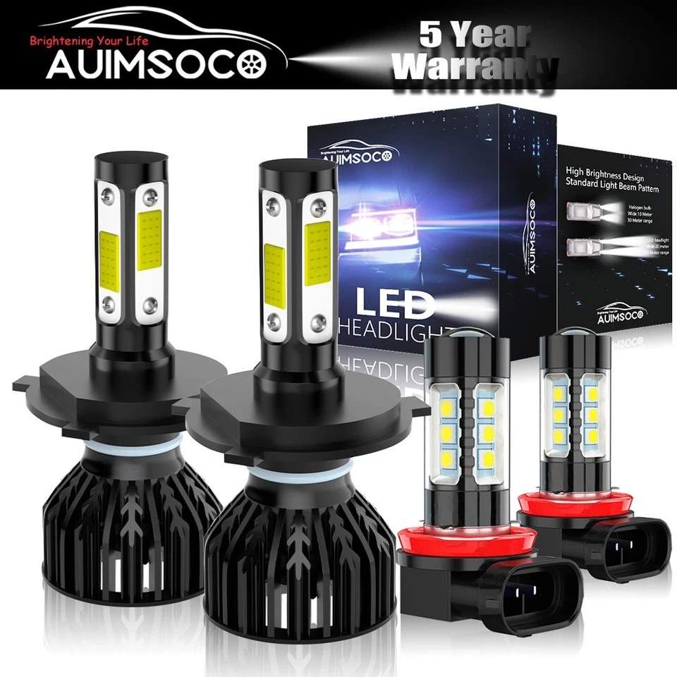 Комплект светодиодных противотуманных фар дальнего/ближнего света для 4-дверного седана Kia Rio 2012-2017 годов выпуска - Изображение 1 из 4