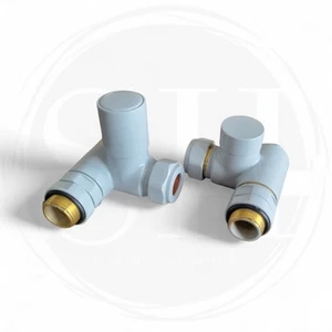 Heatwave Dual Fuel Corner Towel Radiator Valve 15mm ½″ Grey Smoke Manual Pair - Picture 1 of 4