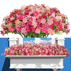 12 Bundles Artificial Fake Flowers for Outdoor Decoration,UV Resistant Faux P... - Bild 1 von 9