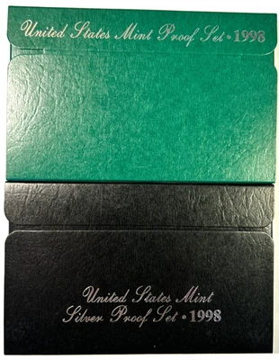 1998 US Mint Silver Proof Set & Clad Proof Set 2 Uncirculated Sets in OGP w/COA! - Image 1 of 4