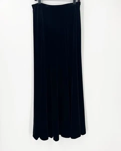 Maxi gonna vintage Chetta B lunghezza intera velluto nero 10 costume strega capricci - Foto 1 di 5