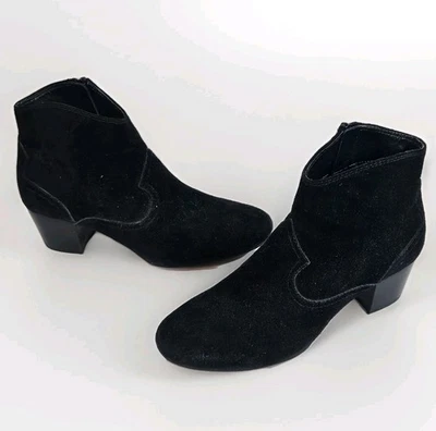 Antonio Melani Women Western Suede Ankle Boot 9.5 Comfy Low Block Heel Side Zip - Image 1 of 4