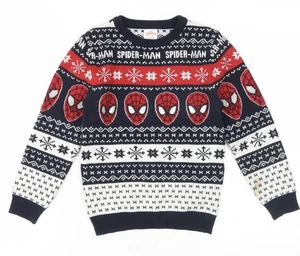 Marvel Boys Spiderman Christmas Xmas Jumper 7-8 years ( Would Fit 6-7 ) - Picture 1 of 3