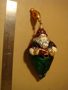 Dept 56 Fishing Santa glass ornament with fish Department 56 Poland Christmas - Picture 1 of 5