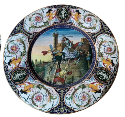 Grandissimo piatto da parata  maiolica anni 20 Faenza Giuseppe Fiumi - 57 cm - Immagine 1 di 4