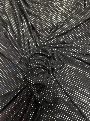 4 METRE GOOD QUALITY SOFT TOUCH JERSEY STRETCH SHINY SEQUINED DRESS FABRIC CHEAP - Image 1 of 4