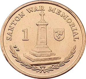2009 Isle of Man Santon War Memorial 1p Münze - unzirkuliert - Bild 1 von 1