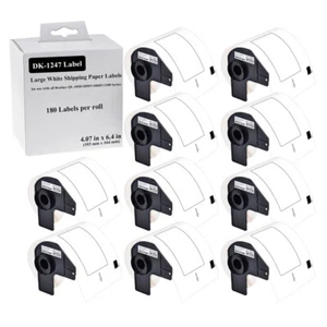 10Rolls 4.07" x 6.4" Large Shipping Labels DK-1247 Fits Brother QL-1060N QL-1100 - Picture 1 of 10
