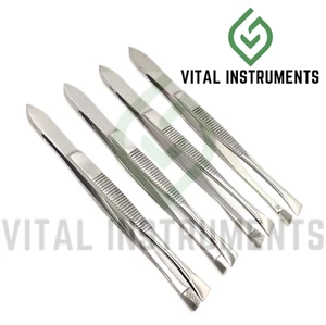 4 Pcs Bergh Cilia Forceps 3.5" Serrated Micro Surgery Ophthalmic Stainless Steel - Picture 1 of 1
