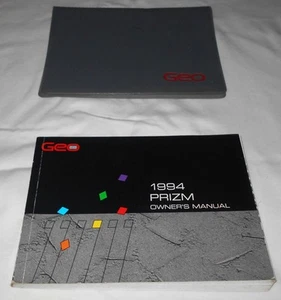 1994 GEO PRIZM OWNER'S MANUAL 2/PC SET & GRAY GEO FACTORY CASE.NICE CONDITION // - Picture 1 of 5