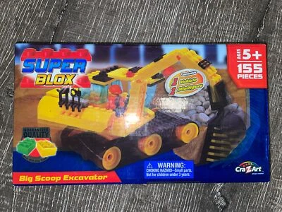 Cra•Z• Art Super Blox Building Blocks Big Scoop Excavator 155 Pieces/ 5+ NEW - Image 1 of 4