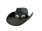 Cowboy Hat  Silver Oval Concho Leather Band Steampunk Costume Cosplay Western