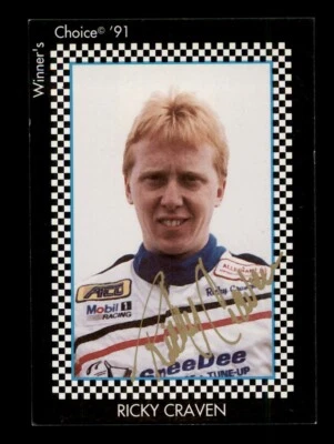 SIGNED 1991 WINNER'S CHOICE RACING #98 RICKY CRAVEN AUTOGRAPH NASCAR - Image 1 of 2