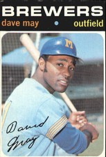 1971 Topps Card #492 Dave May GOOD Milwaukee Brewers A12705 - GOOD
