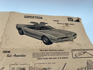 Vintage MPC Superteen Firebird George Barris Model Instructions + a Few Others - Picture 1 of 3