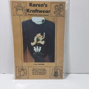 Friends Cat & Birdhouse Applique Pattern Karen's Kraftwear - Picture 1 of 3