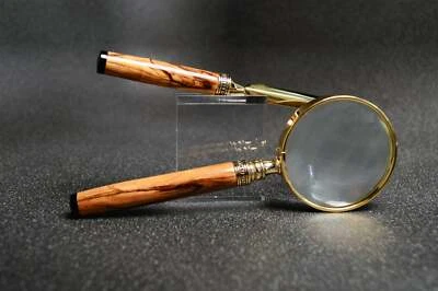 Lupa Belén de madera de olivo y abrecartas de madera de olivo Foto 1 de 4