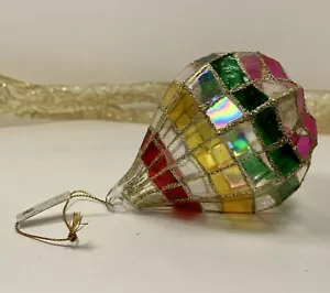 Decorazione Natalizia Vintage Geometrica Multidimensionale Vetro Soffiato Iridescente - Foto 1 di 10