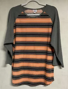 T-shirt da baseball Lula Roe Teen taglia 3X blu/arancione/grigio - Foto 1 di 4