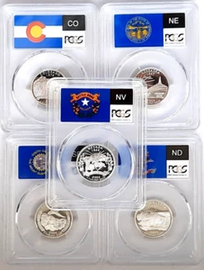 2006-S Silver State Quarter Set ( 5 Coins) PCGS PR70 DCAM-State Flag - Picture 1 of 11