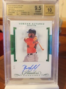 2020 Flawless Yordan Alvarez On Card Auto /5 Rookie Signature Emerald BGS 9.5/10