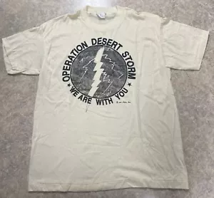 Vintage Operation Desert Storm Single Stitch T-Shirt Cremefarben Neu ohne Etikett - Bild 1 von 5