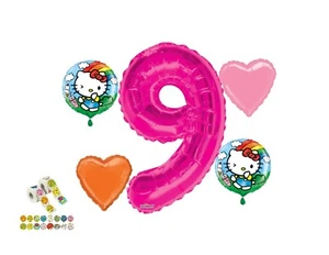 Hello Kitty 9th Birthday Balloon Bouquet Birthday Decorations Supplies - Picture 1 of 1