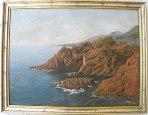 Francesco FILIPPINI (Brescia 1853 – Milano 1895) Les roches rouges du Trayas VAR - Foto 1 di 10