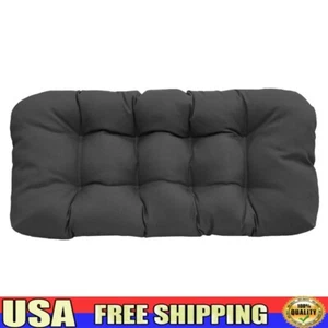 Outdoor Wicker Settee Cushion UV Resistant Water Repellent Durable Black 44x19 - Picture 1 of 5