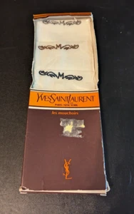 Yves Saint Laurent VSL Taschentuch Paris New York Buchstabe M bestickt 3er Pack - Bild 1 von 8