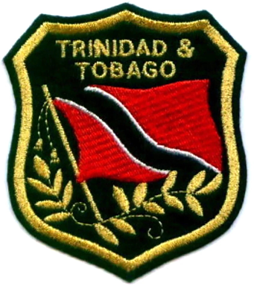 TRINIDAD Flag in shield Embroidered Patches 3.25"x2.75" iron-on - Image 1 of 1
