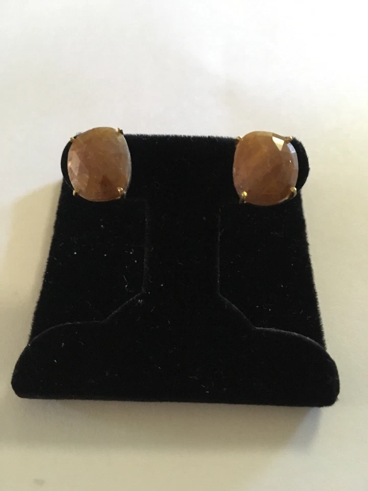 Pendientes de zafiro de bronce natural Foto 1 de 1